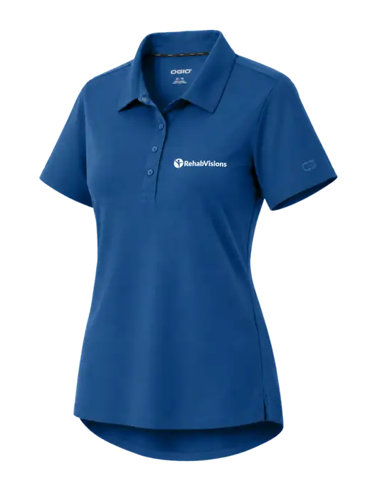 OGIO Womens Envision Light Navy Polo w/RehabVisions POST Logo