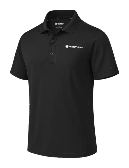 OGIO Envision Black Polo w/RehabVisions POST Logo
