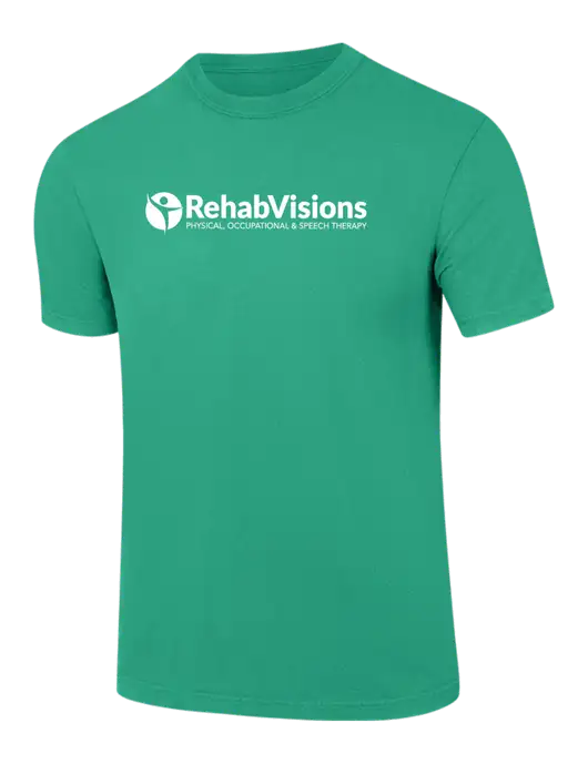 Comfort Colors 6.1 oz Kelly Green Heavyweight Ring Spun T-Shirt w/RehabVisions POST Logo