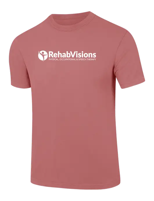 Comfort Colors 6.1 oz Light Maroon Heavyweight Ring Spun T-Shirt w/RehabVisions POST Logo