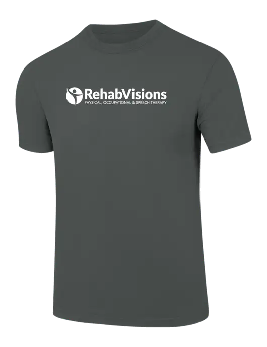Comfort Colors 6.1 oz Dark Grey Heather Heavyweight Ring Spun T-Shirt w/RehabVisions POST Logo