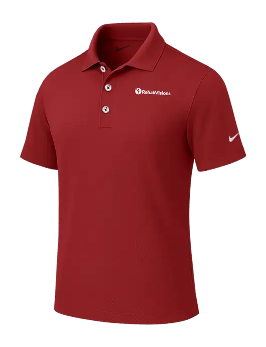 Nike Red Tech Basic Dri-FIT Polo
 w/RehabVisions POST Logo