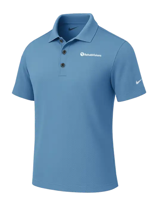 Nike Light Blue Tech Basic Dri-FIT Polo
 w/RehabVisions POST Logo