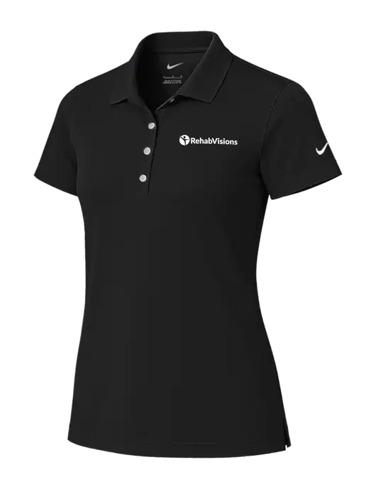 Nike Womens Black Tech Basic Dri-FIT Polo
 w/RehabVisions POST Logo