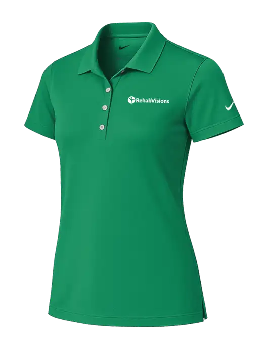 Nike Womens Kelly Green Tech Basic Dri-FIT Polo
 w/RehabVisions POST Logo