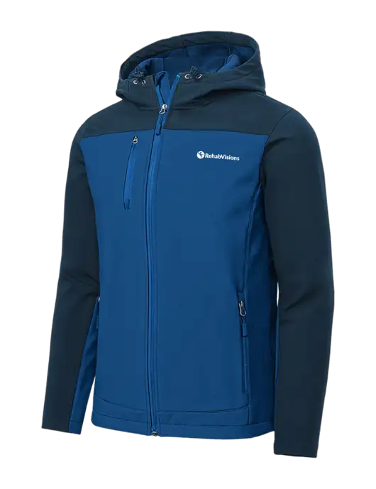 Hooded Core Royal/Navy Soft Shell Jacket w/RehabVisions POST Logo