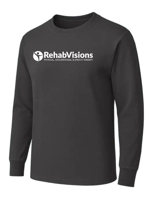 Charcoal Heavyweight Long Sleeve 6.1 oz T-Shirt w/RehabVisions POST Logo