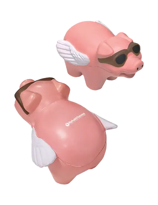 Pink Flying Pig Stress Reliever w/RehabVisions POST Logo
