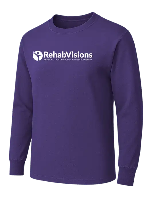Purple Heavyweight Long Sleeve 6.1 oz T-Shirt w/RehabVisions POST Logo