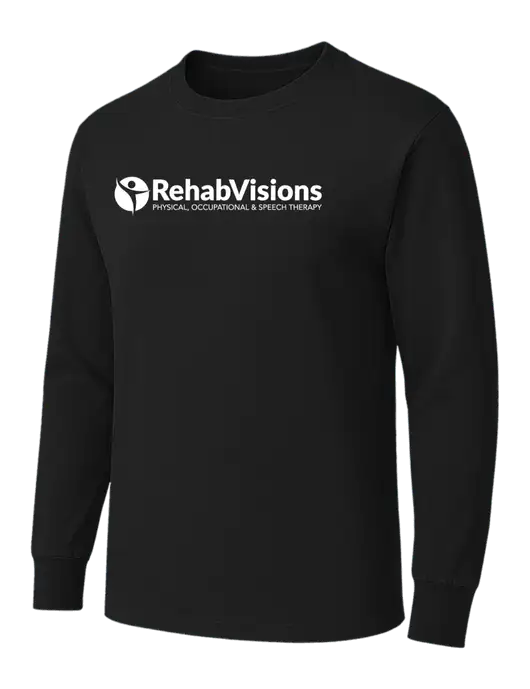 Black Heavyweight Long Sleeve 6.1 oz T-Shirt w/RehabVisions POST Logo