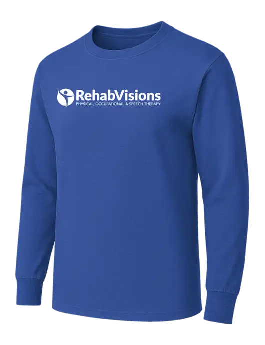 Dark Royal Heavyweight Long Sleeve 6.1 oz T-Shirt w/RehabVisions POST Logo