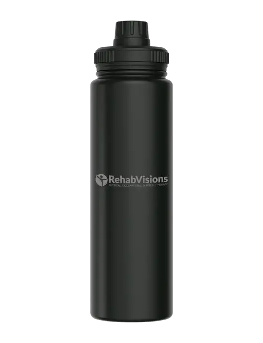 Liquid Life Black Sport Bottle w/RehabVisions POST Logo