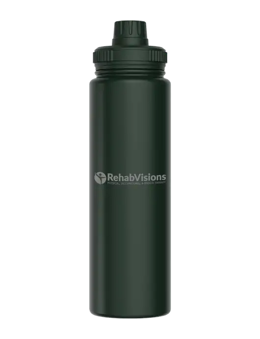 Liquid Life Dark Green Sport Bottle w/RehabVisions POST Logo