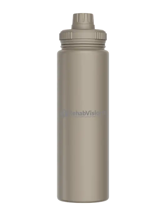 Liquid Life Grey Sport Bottle w/RehabVisions POST Logo