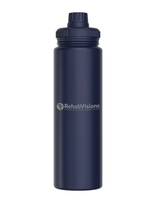 Liquid Life Navy Blue Sport Bottle w/RehabVisions POST Logo