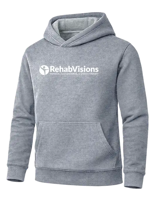 Cornerstone Light Grey Heather Tough Heavyweight Fleece Pullover Hoodie w/RehabVisions POST Logo