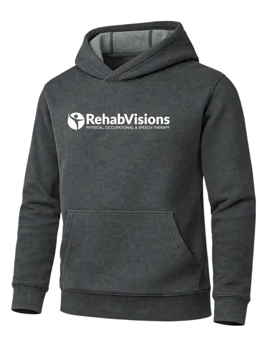 Cornerstone Charcoal Heather Tough Heavyweight Fleece Pullover Hoodie w/RehabVisions POST Logo