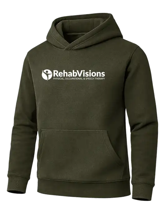 Cornerstone Dark Olive Green Tough Heavyweight Fleece Pullover Hoodie w/RehabVisions POST Logo
