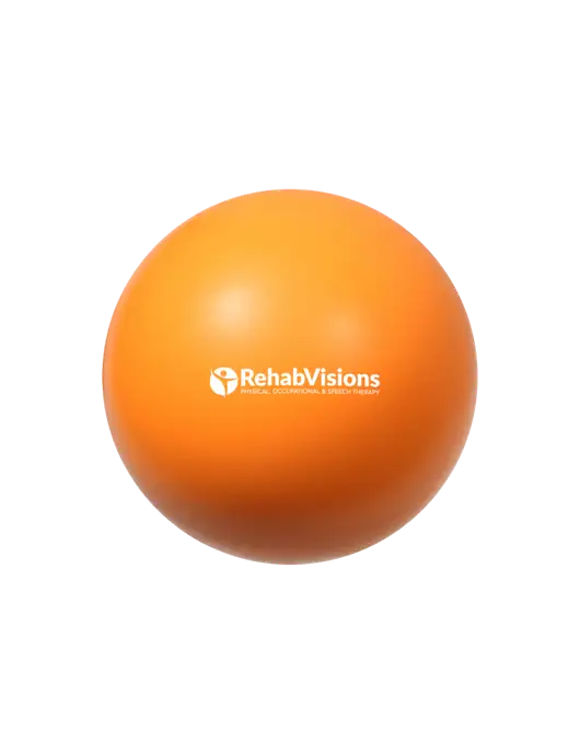 Orange Stress Reliever Ball w/RehabVisions POST Logo