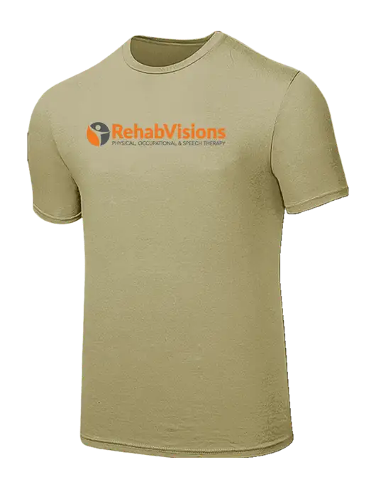 Seriously Soft Tan T-Shirt w/RehabVisions POST Logo
