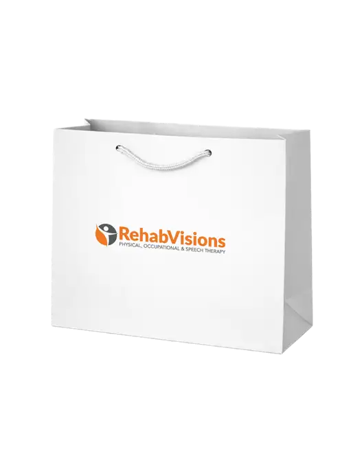 Gift Bag White Matte 9 x 7 w/RehabVisions POST Logo