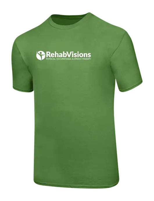 Ring Spun Light Olive 4.5 oz T-Shirt w/RehabVisions POST Logo
