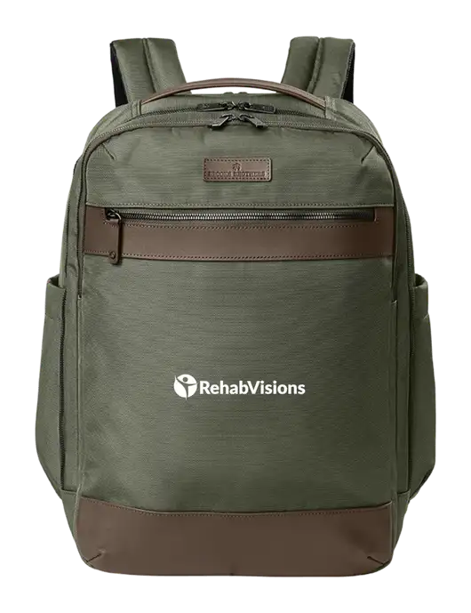 Brooks Brothers Oxford Dark Olive Backpack w/RehabVisions POST Logo