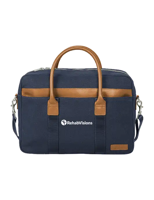 Brooks Brothers Wells Dark Navy Briefcase w/RehabVisions POST Logo