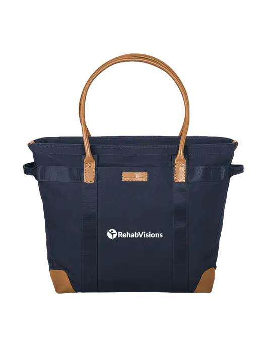 Brooks Brother Wells Dark Navy Laptop Tote w/RehabVisions POST Logo