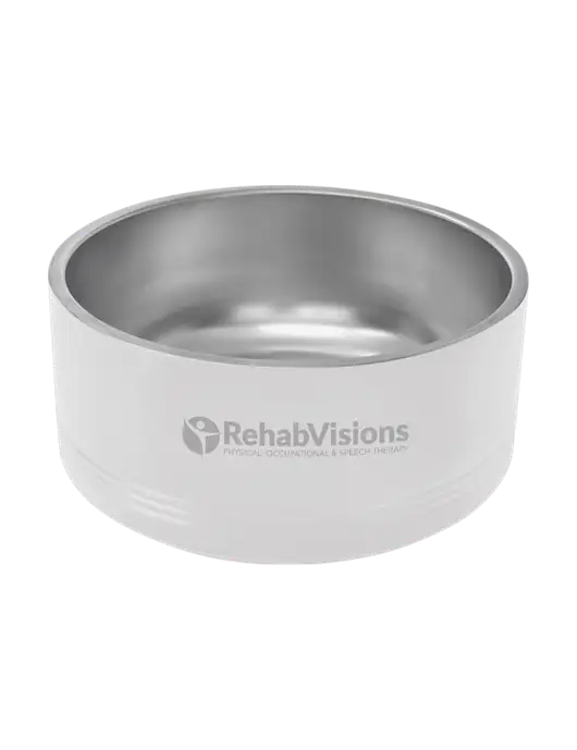 Polar Camel 64 oz. Large White Pet Bowl w/RehabVisions POST Logo