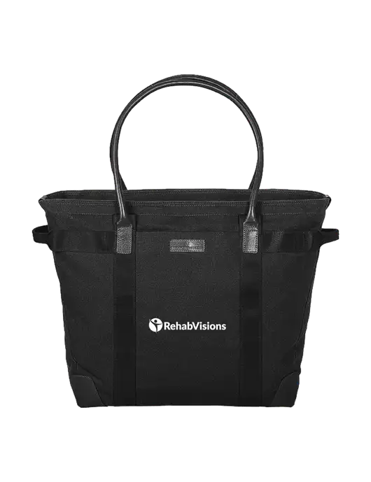 Brooks Brother Wells Black Laptop Tote w/RehabVisions POST Logo