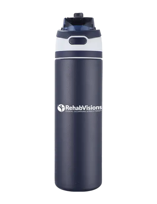 Navy Sip or Flip 24oz Vacuum Insulated Stainless Steel Bottle  w/RehabVisions POST Logo