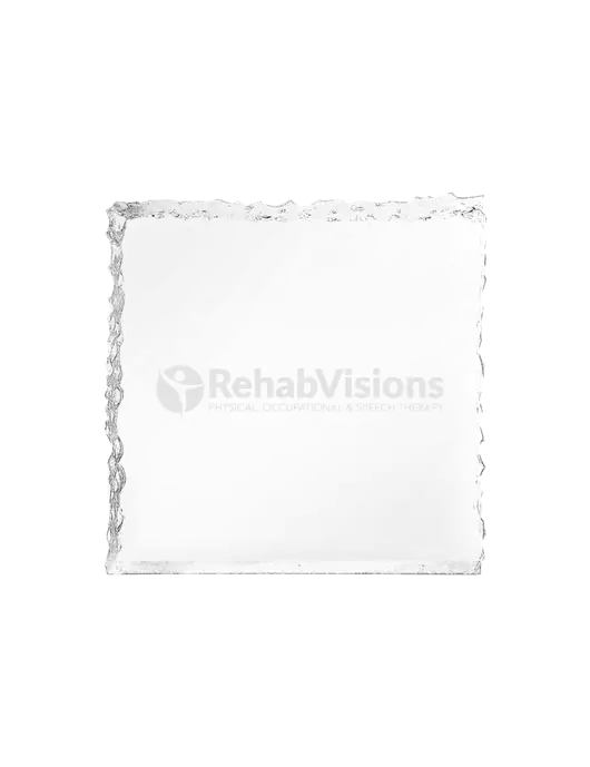 3" x 3" Clear Crushed Ice Acrylic Paperweight w/RehabVisions POST Logo