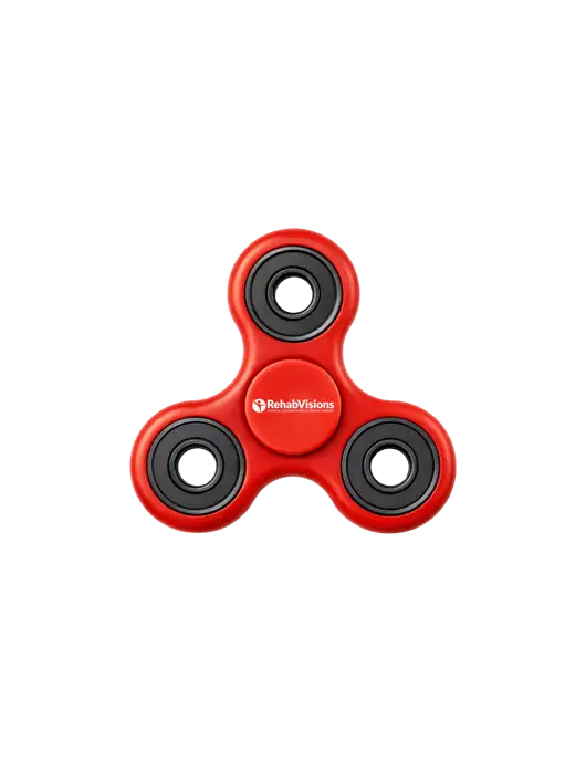 Red Fidget Spinner w/RehabVisions POST Logo