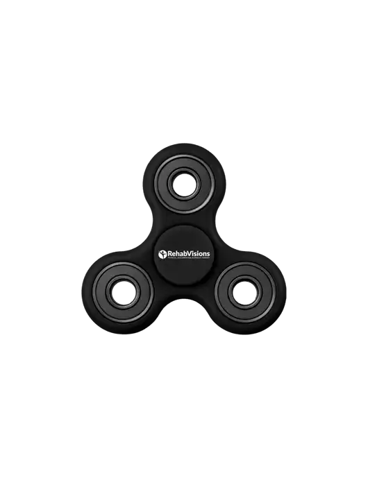 Black Fidget Spinner w/RehabVisions POST Logo