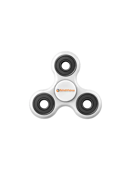 White Fidget Spinner w/RehabVisions POST Logo