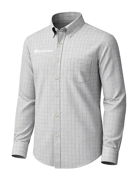 Brooks Brothers Wrinkle-Free Stretch Light Grey Patterned Shirt w/RehabVisions POST Logo