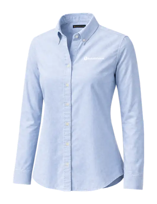 Brooks Brothers Womens Casual Light Blue Oxford Cloth Shirt w/RehabVisions POST Logo
