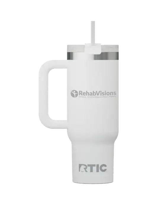 RTIC Road Trip 30oz White Tumbler w/RehabVisions POST Logo