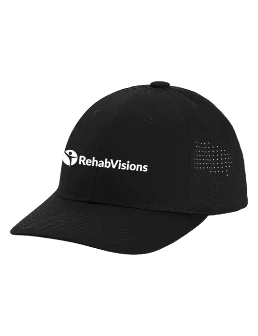Pro-Cut Structured Snapback with Pinhole Mesh Black Cap w/RehabVisions POST Logo