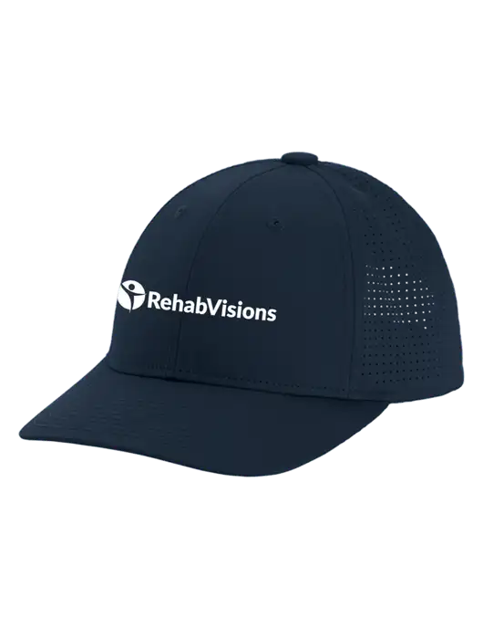 Pro-Cut Structured Snapback with Pinhole Mesh Dark Navy Cap w/RehabVisions POST Logo
