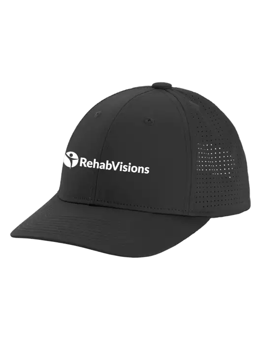 Pro-Cut Structured Snapback with Pinhole Mesh Very Dark Grey Cap w/RehabVisions POST Logo