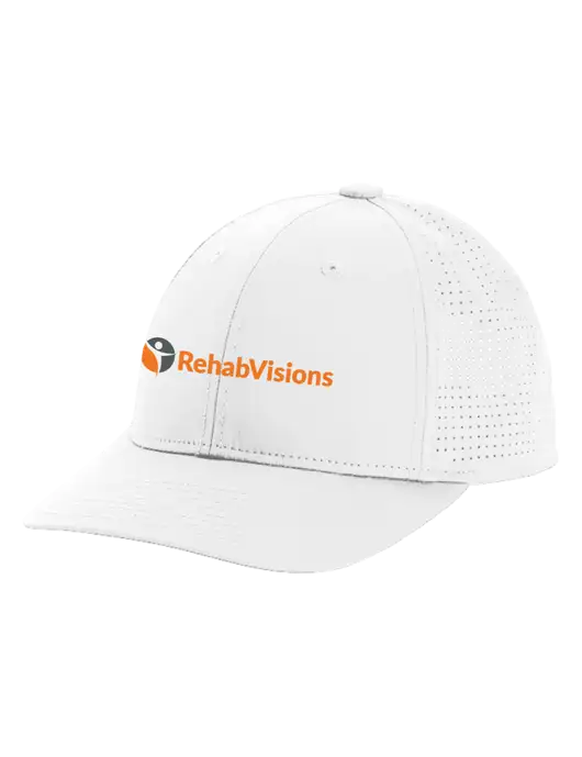 Pro-Cut Structured Snapback with Pinhole Mesh White Cap w/RehabVisions POST Logo