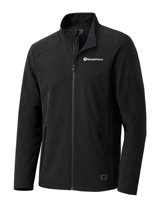 OGIO Black Commuter Full-Zip Soft Shell  w/RehabVisions POST Logo