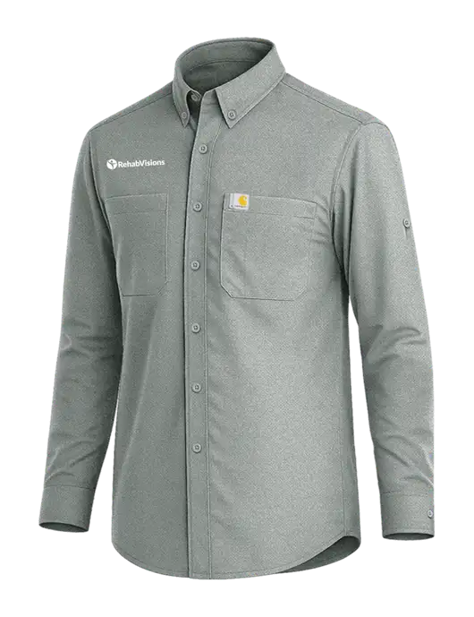 Carhartt Force Sun Defender Medium Grey Long Sleeve Shirt w/RehabVisions POST Logo