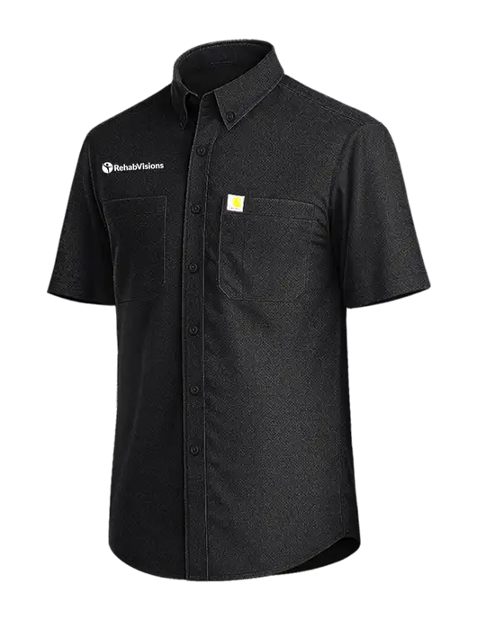 Carhartt Force Sun Defender Black Short Sleeve Shirt  w/RehabVisions POST Logo