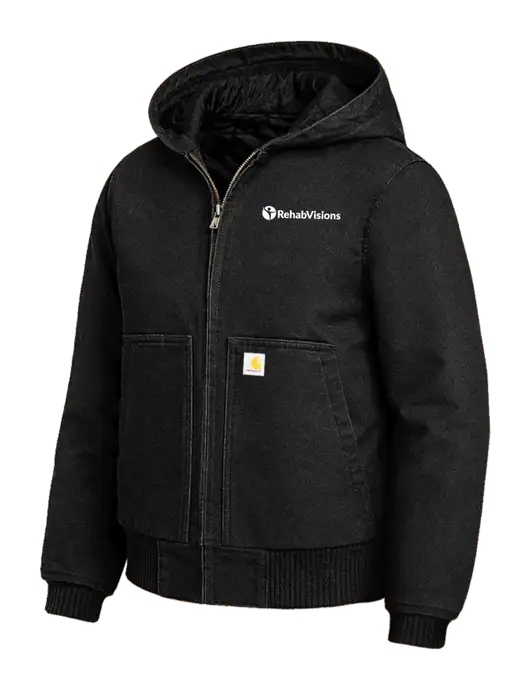 Carhartt Womens Black Washed Duck Active Jacket w/RehabVisions POST Logo