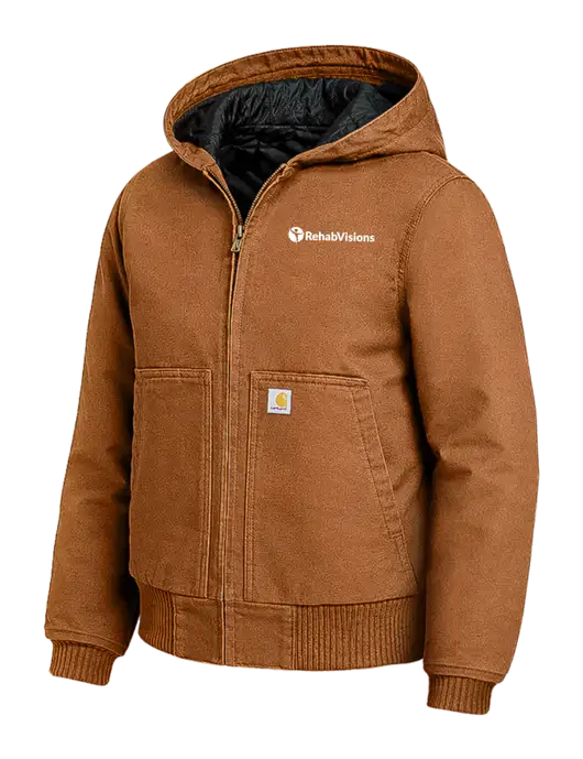 Carhartt Womens Light Brown Washed Duck Active Jacket w/RehabVisions POST Logo