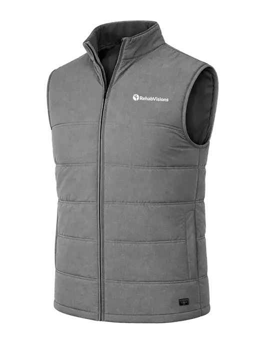 TravisMathew Cold Bay Dark Medium Grey Vest w/RehabVisions POST Logo