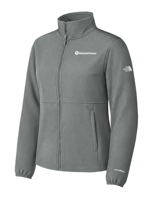 The North Face Womens Grey Medium Edge Stretch Soft Shell Jacket w/RehabVisions POST Logo
